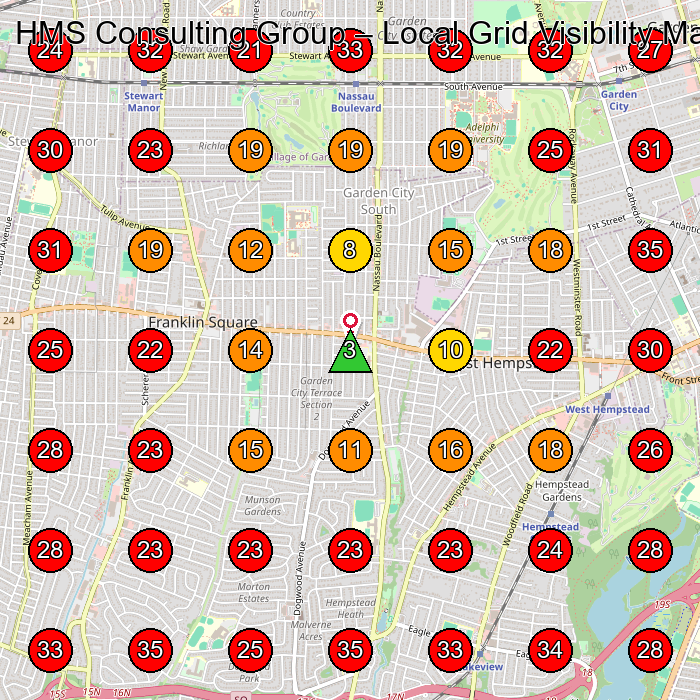 HMS Consulting Group GeoGrid visibility map for Construction Company in Garden City South
